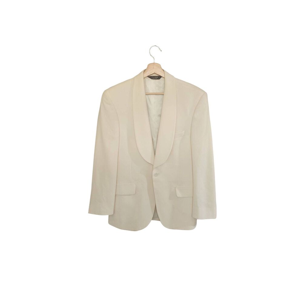 Jos. A Banks Ivory 100% Wool Modern-Fit Shawl Dinner Jacket Size 38 Short